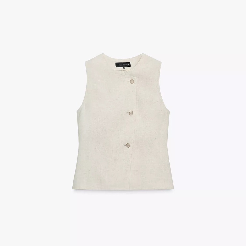 Chic Cream Sleeveless Vest